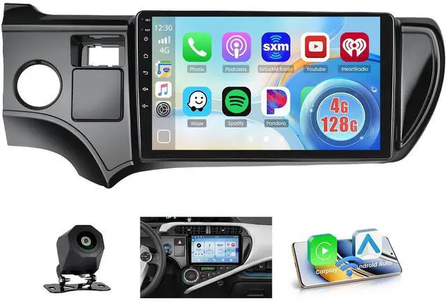 Main image of 4G+128G Car Radio for Toyota Prius 2012-2014,9'' Incell Screen Full Touchscreen Stereo Wireless CarPlay Android Auto Android 15 32-EQ Bluetooth FM/RDS GPS WiFi SWC AHD Backup Camera