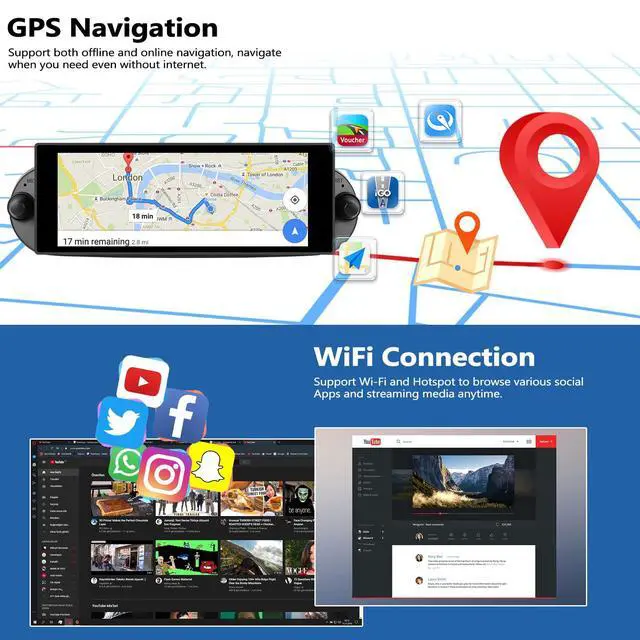 Alt view image 4 of 6 - 2G+64G Android 13 Car Stereo for Volkswagen VW Beetle 2004-2010 with Wireless CarPlay Android Auto 6.86" IPS Touchscreen Car Radio with Bluetooth GPS Navigation WiFi RDS FM Head Unit with Mirror Link