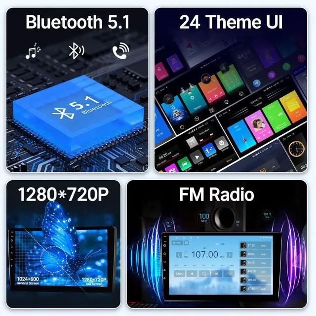 Alt view image 6 of 6 - Upgrade 4+64GB Car Radio for Toyota Prius 2010 2011 2012 2013 2014 2015 with Carplay Android Auto, 9Inch Touch Screen for Prius Stereo with GPS, Bluetooth, WiFi, FM, SWC + MIC + Backup Camera
