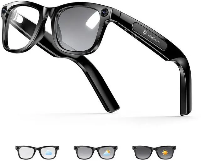 Main image of 2026 Ai Smart Glasses for Men Women, 8mp 4k Hd Camera Glasses, 410mah Battery, Supports Photo/Video/Audio Recording, Ai Voice Control, Ai Glasses with Bluetooth Calling(Photochromic & Blue Light)