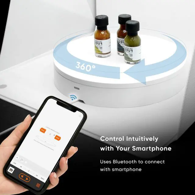 Alt view image 4 of 6 - Foldio360 (Smart 360 Photography Turntable Controlled by Smartphone for 360 Product Photography / Create 360 Degree Images and Video for your shop, Youtube, TikTok, Instagram, 3D Scanning)