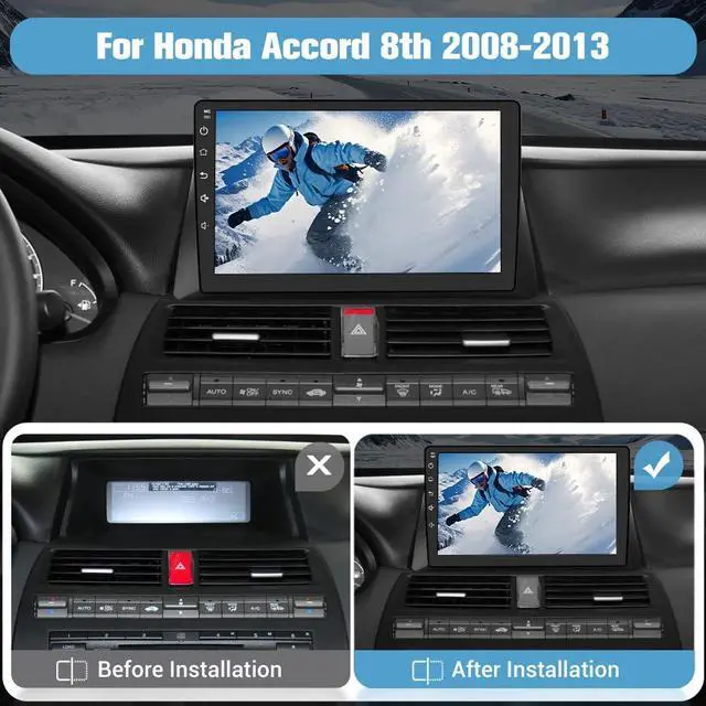 Alt view image 2 of 6 - 5G WiFi 64GB ROM Car Radio Stereo for Honda Accord 2008 2009 2010 2011 2012 2013,Wireless CarPlay/Android Auto,GPS DSP RDS,Upgrade Bluetooth 5.0 Rearview AM/FM with Backup Camera