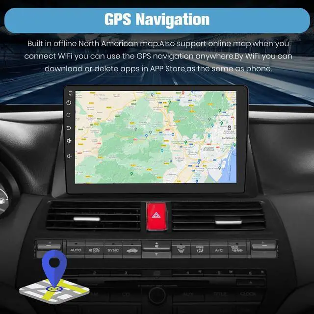 Alt view image 5 of 6 - 5G WiFi 64GB ROM Car Radio Stereo for Honda Accord 2008 2009 2010 2011 2012 2013,Wireless CarPlay/Android Auto,GPS DSP RDS,Upgrade Bluetooth 5.0 Rearview AM/FM with Backup Camera