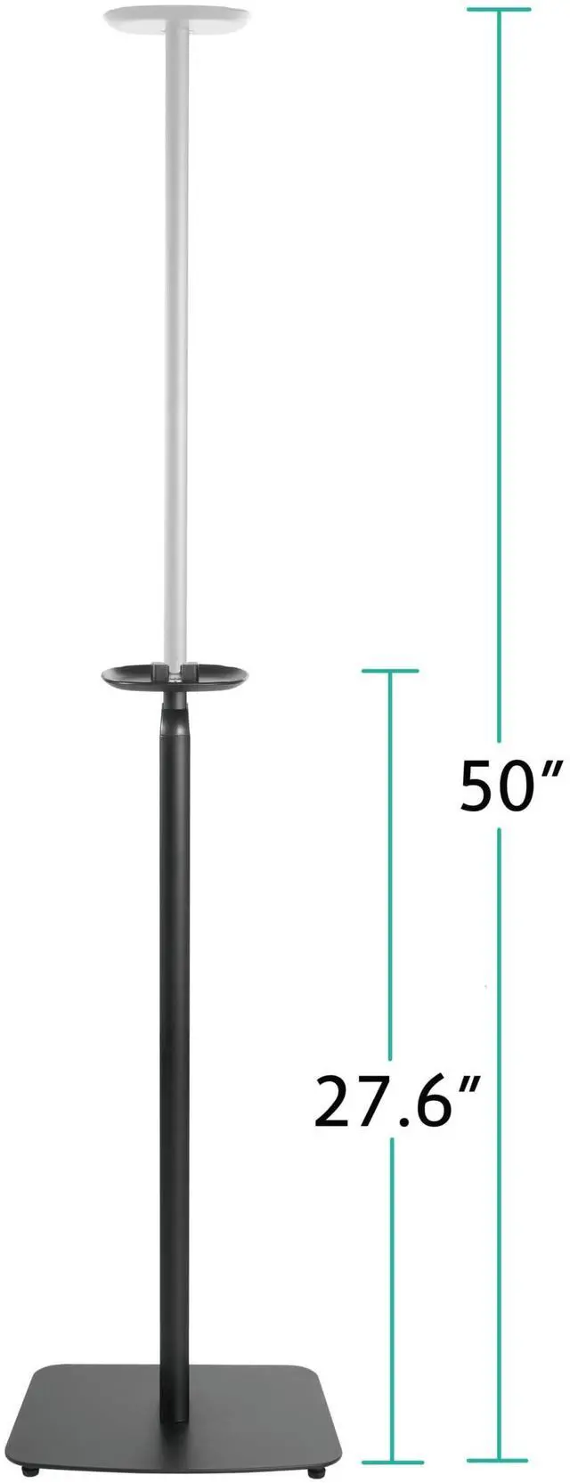 Alt view image 2 of 6 - Adjustable Floor Stand Mount Compatible with SONOS Era 100 and Era 100 SL | Black Brackets | Adjustable from 27.6" - 50" | Pair (2-Pack)