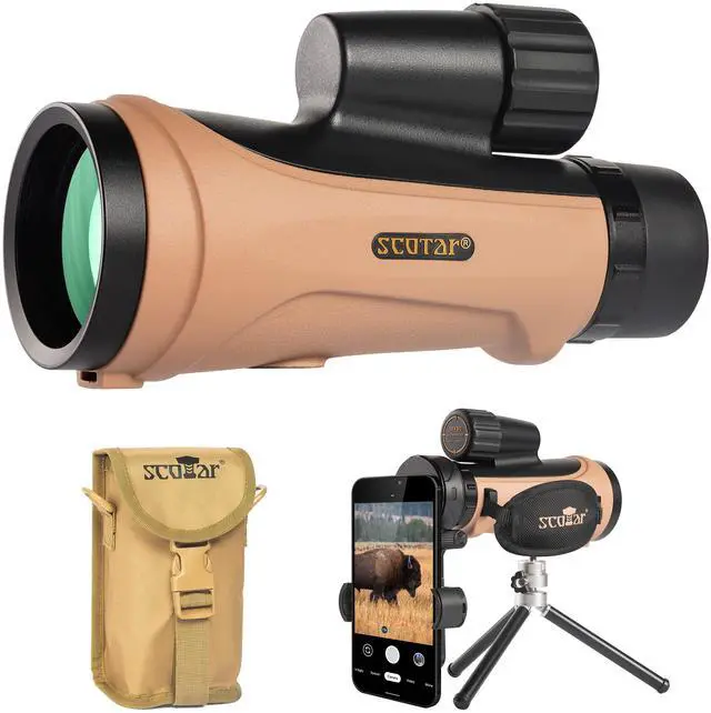 Main image of 12x50 Monocular Telescope - FMC Fogproof, IP67 Waterproof Hand Held Telescope - BAK4 Phase and Dielectric Coated Prism - Adventure Accessories Set: Bag, Smartphone Adapter, Mini Tripod