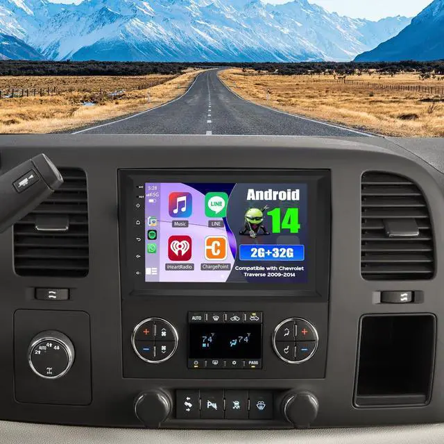 Main image of Android 14 Double Din Car Stereo Radio for Chevrolet Traverse 2009-2014,7" Touchscreen Car Radio w/Wireless Carplay Android Auto GPS WiFi Bluetooth RDS DSP SWC Mic Backup Camera