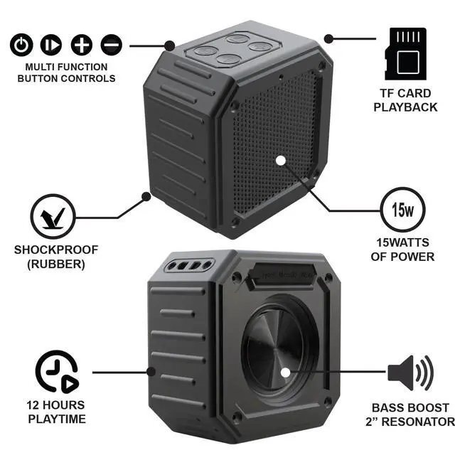 Alt view image 6 of 6 - 2-Pack Golf Cart Bluetooth Speaker | 30W Loud Stereo | Magnetic Mount | IPX7 Waterproof | Rugged & Shockproof (X1)