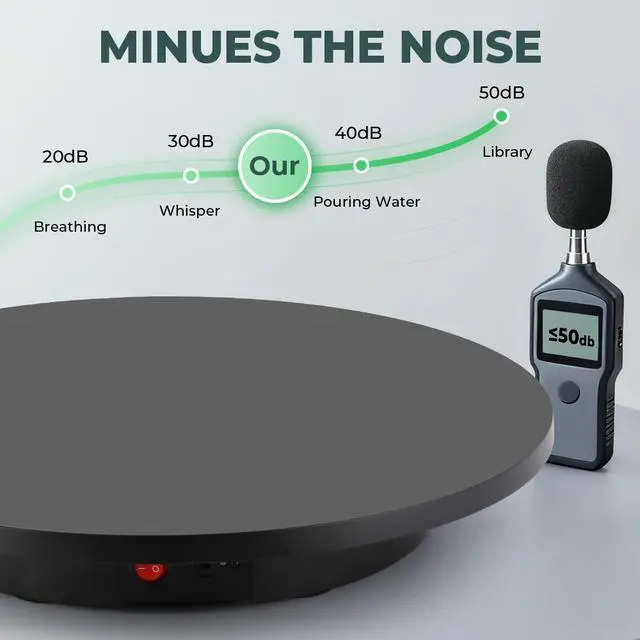 Alt view image 5 of 6 - Photography Turntable 16.5inch/220lb with Remote Control | Motorized Rotating Display Stand, 360 Degree Electric Turntable for Photo or Video, 3D Scanning and Commercial Exhibition