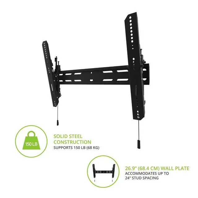 Alt view image 4 of 6 - PT300 Low Profile Tilting TV Mount for Most 40"-100" TVs - Supports TVs up to 150lbs - Sits 1.4 from the wall - Accommodates up to 24 Stud spacing - Max VESA 600x400