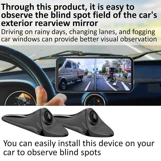 Alt view image 2 of 6 - car Blind spot Camera and car Blind spot Display System, Blind spot Driving Recorder, Blind spot Assistance, Blind spot Monitoring BSM, Camera Monitoring System CMS, HD Night Vision