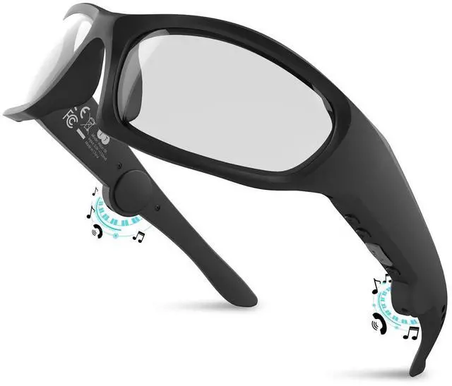 Main image of Smart Bluetooth Safety Glasses for Work Audio Safety Glasses with Bluetooth Speaker for Men Women Built-in Mic Voice Assistant (Clear Lens)