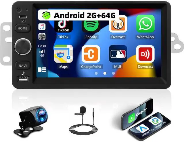 Main image of 4-Core+64G Android Car Radio for Chevy Chevrolet Silverado SSR Tahoe 2003-2006,GMC Siera Yukon 2003-2006,Hummer 2003-2006 Wireless CarPlay Android Auto GPS 7 Touchscreen EQ SWC Backup Cam+Canbus