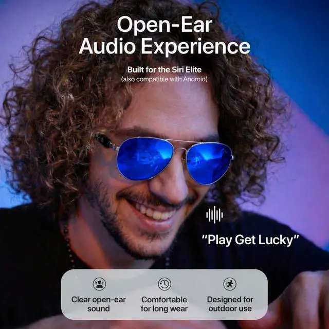 Alt view image 3 of 6 - AI Glasses Bluetooth Polarized Sunglasses for Men Women Easy Pair with ChatGPT-Gem-Claude 99% Language Accuracy, UVA/B/C UV400 Protection, Anti-Bluelight Driving Fishing Golf Travel (ICE MIRROR BLUE)