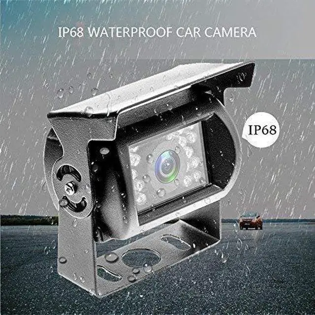 Alt view image 4 of 6 - Vehicle Backup Camera 9 Inch 4 Split Monitor+ 4 Cameras with Front & Rear View Camera 18 IR Night Vision Waterproof Auto Camera with 2x33 ft and 2x65 ft Cables for RV, Trailer, Bus,Trucks
