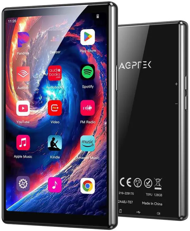 Main image of T09 5'' 128GB MP3 Player with Bluetooth and WiFi, Andriod 13 Player | Touch Screen Music Player with Spotify, Audible, Youtube, Up to 1TB(Black)