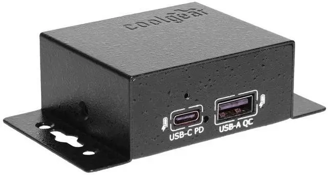 Main image of Chargeit! Mini 75W Dual Port USB-A and USB-C PD Charger - QC 4.0 with PPS, Industrial Metal Chassis, Simultaneous Dual Port USB Fast Charging for Offices, Labs, and Vehicles (9~24V DC)