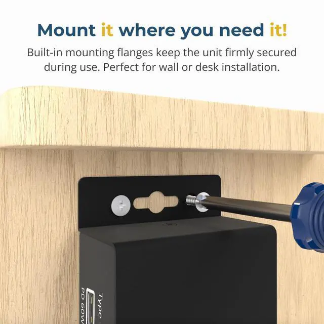 Alt view image 5 of 6 - Chargeit! Mini 75W Dual Port USB-A and USB-C PD Charger - QC 4.0 with PPS, Industrial Metal Chassis, Simultaneous Dual Port USB Fast Charging for Offices, Labs, and Vehicles (9~24V DC)