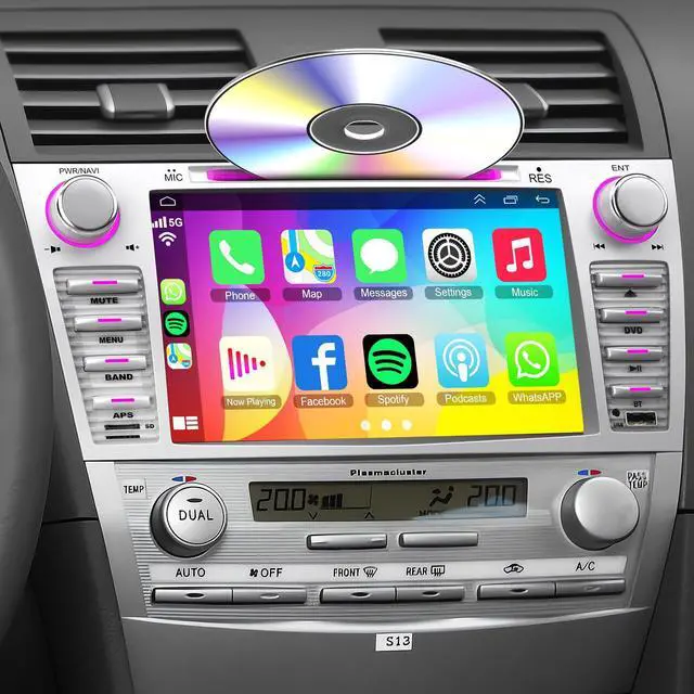 Main image of Car Stereo with DVD/CD for Toyota Camry 2006-2011 withou J-B-L Sound System, 8" IPS Touch Screen Car Radio with Wireless CarPlay/Android Auto, Backup Camera,SWC,DSP, FM/AM Radio