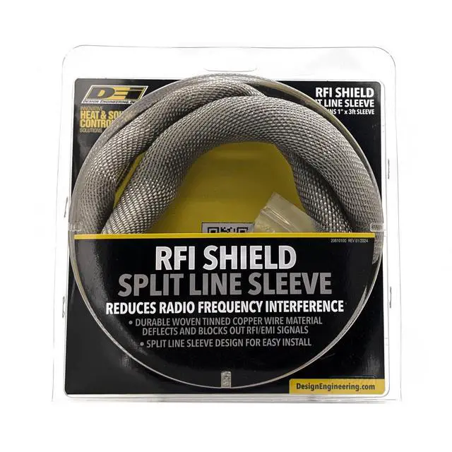 Alt view image 3 of 4 - RFI Shield Split Sleeve 1" x 36' Tinned Copper Wire Shielding Sleeve Includes 17. 5" Grounding Strap Flexible, Durable RFI/EMI Shielding