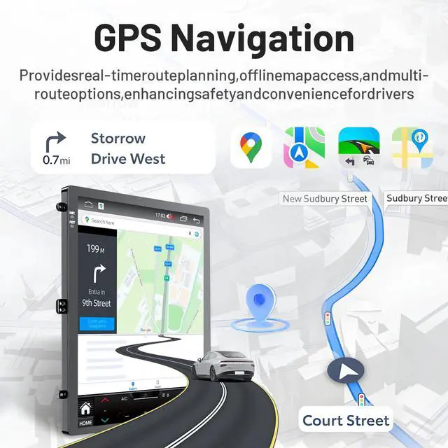 Alt view image 4 of 6 - 8 Core 4GRAM 64GB Car Radio for Jeep Grand Cherokee 2014 2015 2016 2017 WK2: Android 13 Car Stereo Carplay Android Auto, 9.7" Touch Screen 5GWiFi GPS Navigation Backup Camera DSP FM/AM Radio SWC