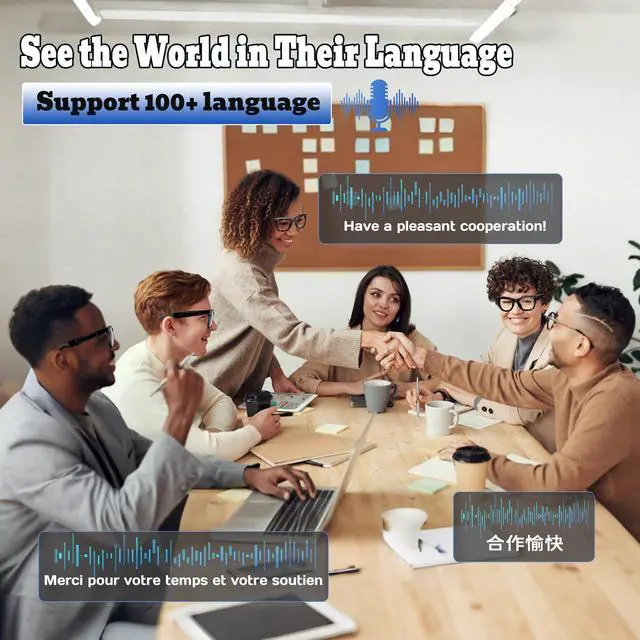 Alt view image 4 of 6 - AI Smart Glasses with Voice Assistant, 8MP HD Camera Glasses, 1080P Video Recording Sunglasses, Dual Core Chip Noise Reduction, RealTime Translation, Interchangeable Blue Light & UV Protection Lenses
