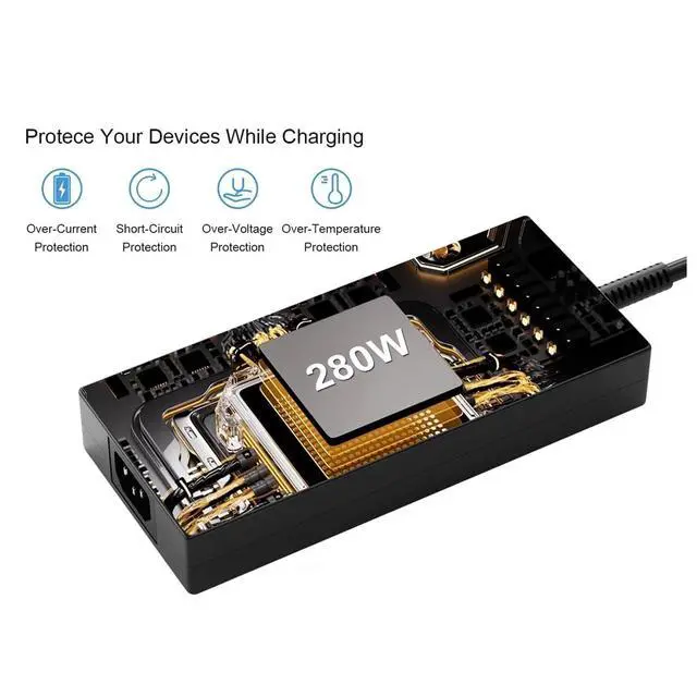 Alt view image 5 of 6 - 280W Laptop Charger Compatible with Asus Rog Strix G18 G17 G16 G15 Laptop adp-280eb b Charger adp-280eb f Charger adp-280bb b Power Supply Adapter Cord