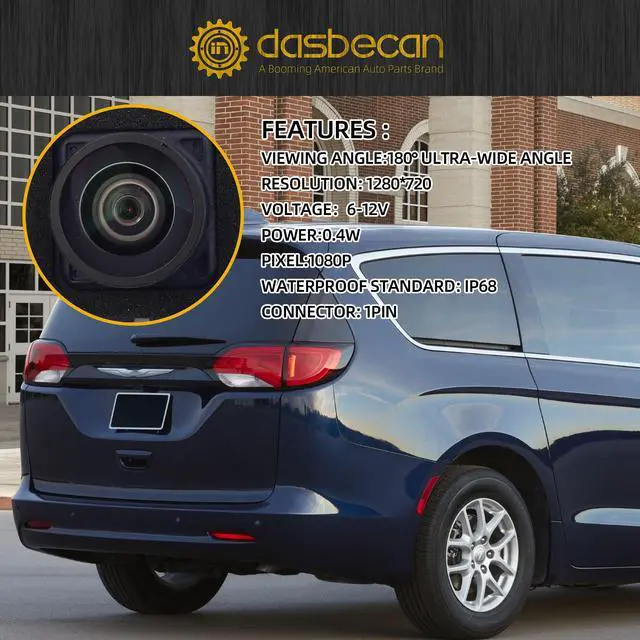 Alt view image 3 of 6 - 68144068AC Upgraded Front & Rear Backup Camera with Side Surround View Compatible with Chrysler Pacifica Voyager Ram 1500 Maserati Ghibli Levante 2017-2022 Replaces# 68144068AB 68144068AD