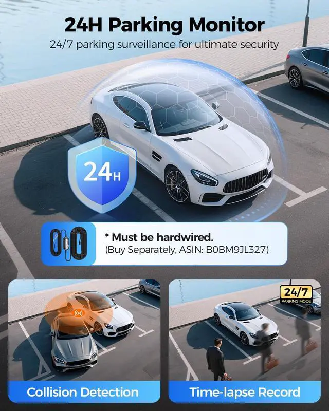 Alt view image 6 of 6 - PG17 Pro STARVIS 2 Mirror Dash Cam Front and Rear with IMX678, ADAS 12" Rear View Mirror Camera, 4K+ 2.5K Dual HDR Dash Camera for Cars, 5.8GHz WiFi Car Camera with 128GB Card Voice Control GPS