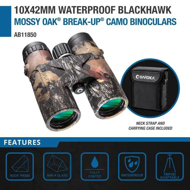 Alt view image 2 of 6 - Blackhawk 42mm Binoculars Waterproof Fogproof, BAK-4 Prism, Multi-Coated Optics, Rugged Rubber Armor, for Hunting, Bird Watching & Outdoor Use