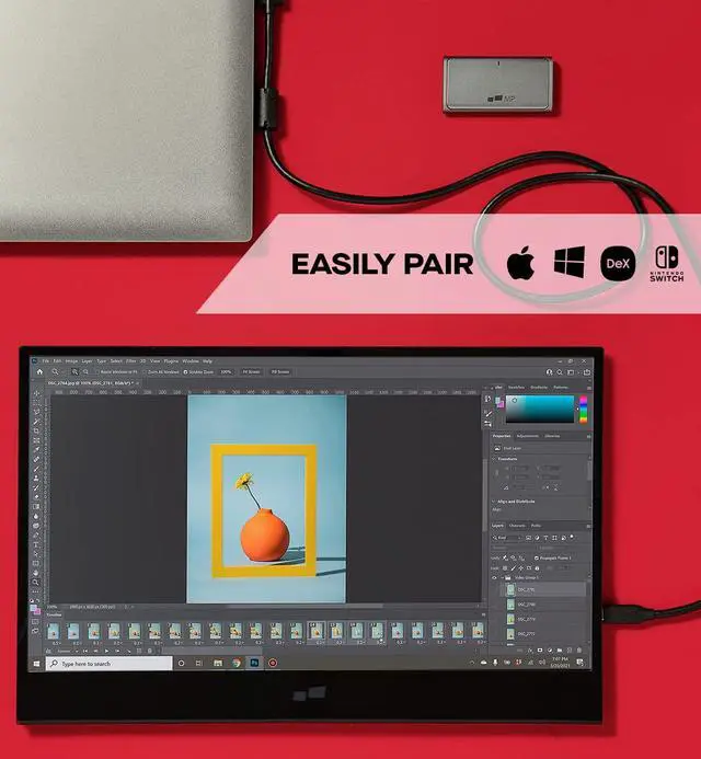 Alt view image 6 of 6 - Mobile Pixels Glance Portable Monitor, 16" FHD 1080P Monitor, Travel Monitors with Dual Speakers, Tilt Adjustment & Non-Slip, HDMI USB C Plug & Play Extra Monitors for Laptop, macOS, Windows