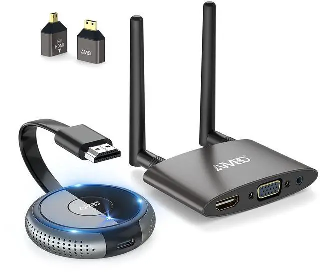 Main image of 4K Wireless HDMI Transmitter and Receiver, Plug & Play, Wireless Multiple TX, VGA & HDMI Dual Screens Casting 5.8G Video for Laptop, Cable Box, DSLR, Phone to Monitor, Projector, TV - 165FT