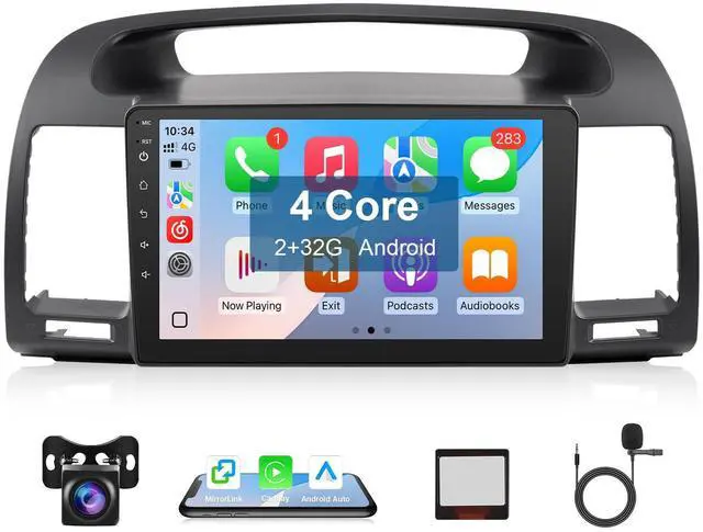 Main image of Car Radio for Toyota Camry 2002-2006 Stereo Upgrade with Wireless Carplay Android Auto 9'' Touchscreen Compatible with JBL Premium Audio Built-in WiFi BT GPS Navigation SWC Back-up Camera MIC