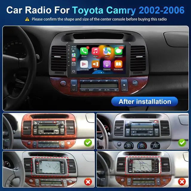 Alt view image 2 of 6 - Car Radio for Toyota Camry 2002-2006 Stereo Upgrade with Wireless Carplay Android Auto 9'' Touchscreen Compatible with JBL Premium Audio Built-in WiFi BT GPS Navigation SWC Back-up Camera MIC