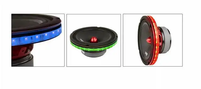 Alt view image 3 of 6 - 4 PCS 6.5" RGB Dream Color Chasing Symphony Addressable LED Speaker Rings - Wireless RF Remote & Bluetooth App Control - Ideal for Coaxial Speakers