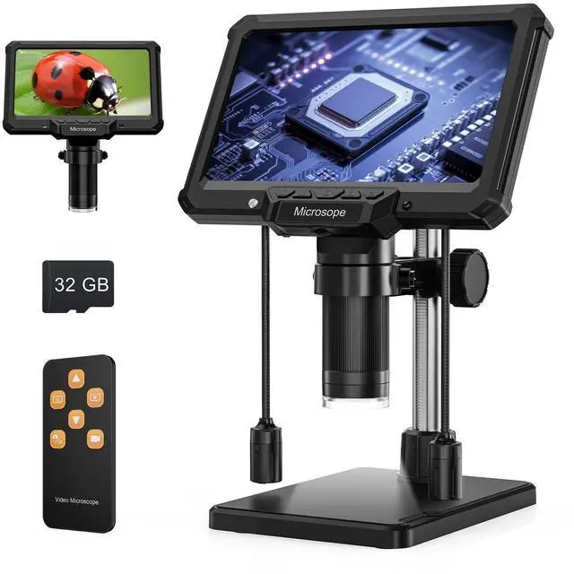 Main image of Digital Microscope for Adults Kids, 7inch Screen Coin Magnifier Microscopes for Error Coins PCB, Bugs, STEM Learning, Soldering Electronics Microscopes Camera