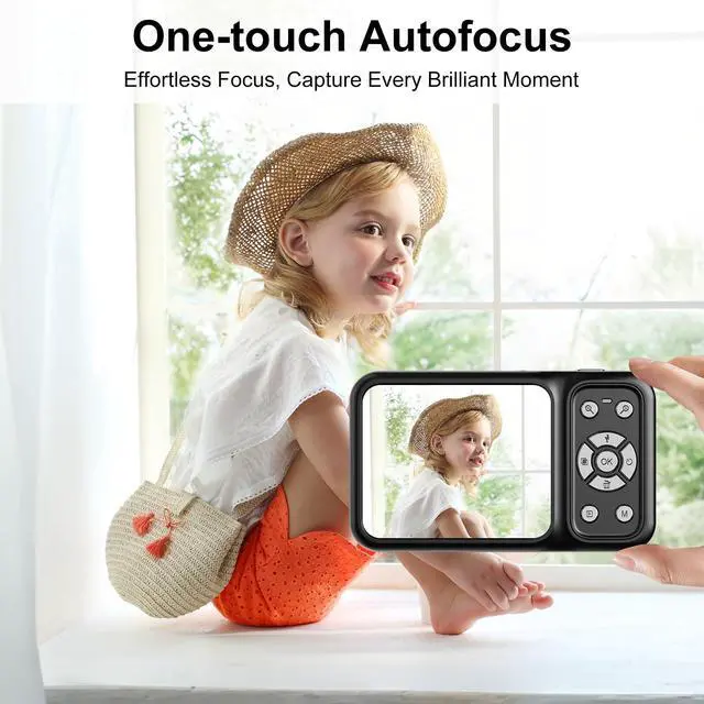 Alt view image 5 of 6 - Digital Camera, 4K 64MP Dual Screens Camera, 18X Zoom, Point and Shoot Digital Camera with 64GB TF Card & 2 Batteries, Portable Rechargeable Small Camera for Kids Teens Adult, Black