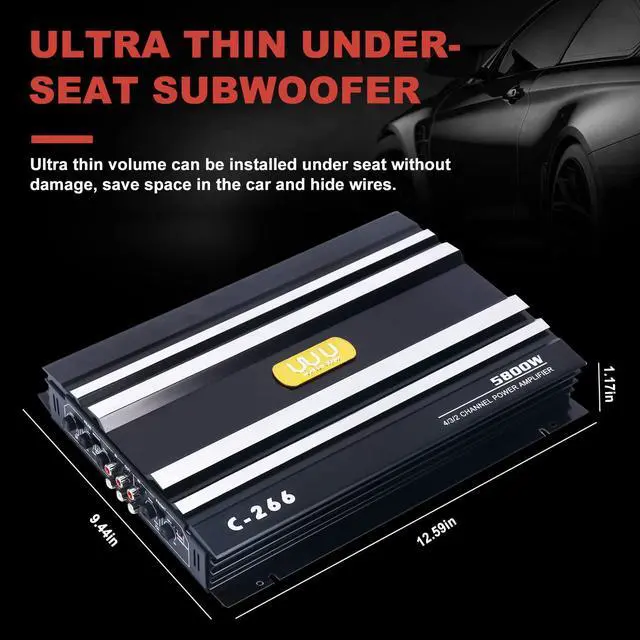 Alt view image 3 of 6 - C-266 Car 4 Channel Power Amplifier Stereo Audio Super Bass Sub Woofer Amp 12V