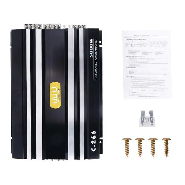Alt view image 4 of 6 - C-266 Car 4 Channel Power Amplifier Stereo Audio Super Bass Sub Woofer Amp 12V
