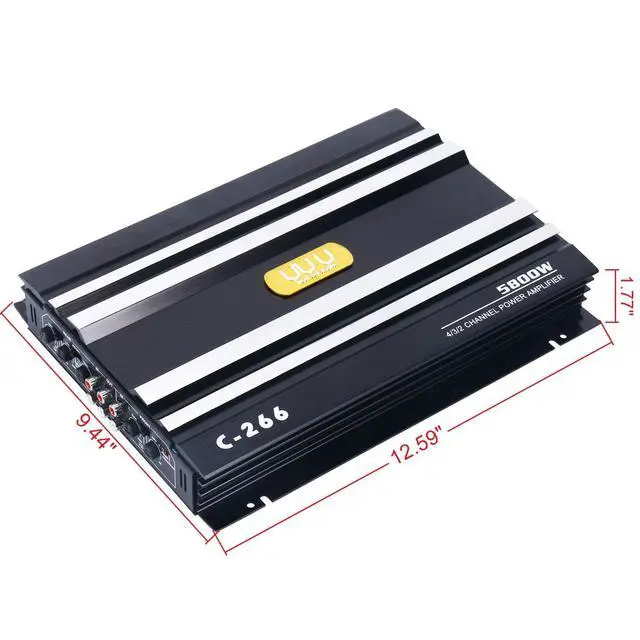 Alt view image 6 of 6 - C-266 Car 4 Channel Power Amplifier Stereo Audio Super Bass Sub Woofer Amp 12V