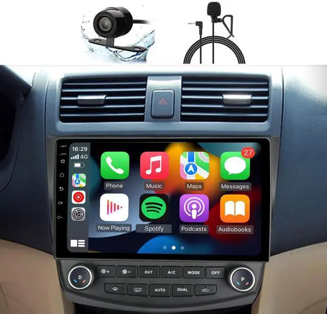 Main image of for 2003-07 Honda-Accord-Radio Replacement,Built-in Wireless Carplay& Android Auto, Support Single/Dual Zone AC,2G RAM 32G ROM Bluetooth Touch Screen Backup Camera Microphone