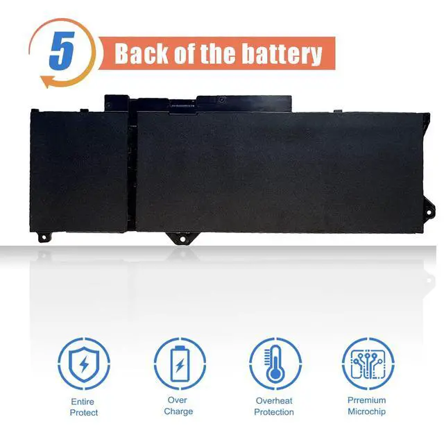 Alt view image 6 of 6 - 64Wh 4-Cell GRT01 Laptop Battery Compatible with Dell Latitude 15 5521 5531 14 5421 5431 Precision 3561 3571 3470 Alienware m17 R5 AMD Series Laptop 00P3TJ 0P3TJ 0R05P0 R05P0 05RGW 15.2V