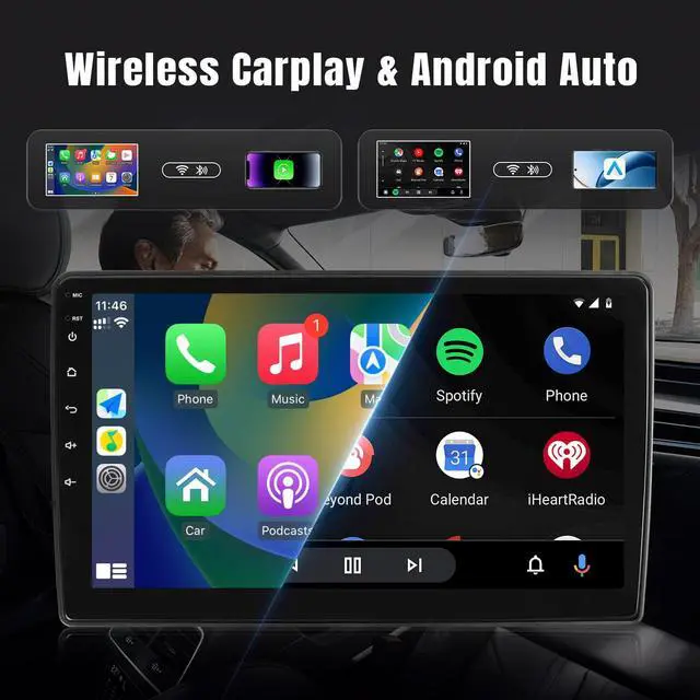 Alt view image 3 of 6 - 8 Core Android Car Stereo for Toyota Camry 2006-2011 with Apple CarPlay & Android Auto, 9 inch IPS Touch Screen for Camry Car Stereo with Bluetooth GPS Navigation WiFi SWC 2+32G