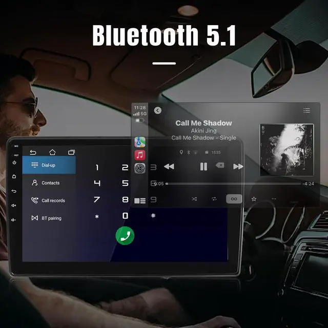 Alt view image 4 of 6 - 8 Core Android Car Stereo for Toyota Camry 2006-2011 with Apple CarPlay & Android Auto, 9 inch IPS Touch Screen for Camry Car Stereo with Bluetooth GPS Navigation WiFi SWC 2+32G