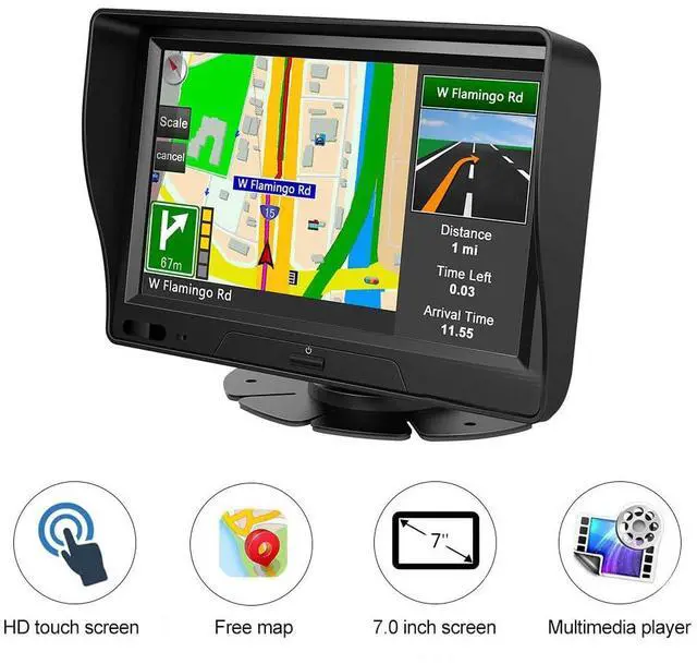 Alt view image 2 of 6 - Car GPS Navigation System, 7 inch Touch Screen Voice Prompts Turn Direction Speed Limit Warning Free Update Map