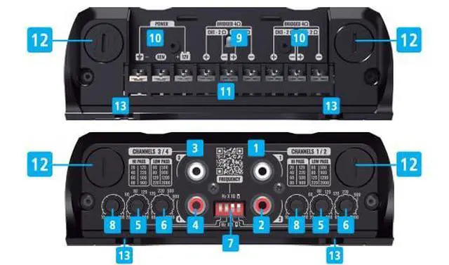 Alt view image 3 of 5 - 2-in-1 Built-in Audio Processor & Car Amplifier 400X4 Class D for Car & Motorcycle Full Range with 4 Channels 400 Watts RMS 2 Ohm - Professional Quality Sound - 2025 Best Performance Award