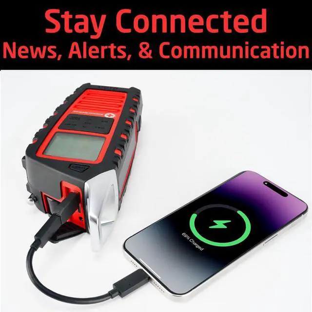 Alt view image 6 of 6 - Odyssey Adventure Hand Crank NOAA Weather Radio, All Band Emergency Radio, AM/FM Shortwave Storm, Bluetooth, Phone Charger, RDS, Solar, Multi-Function Flashlight, Camping, Hiking