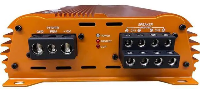 Alt view image 3 of 4 - JP234 Orange | 2000W 4-Channel Class D Car Audio Amplifier, 234W x 4 @ 14.4V - 4 ohms, 334W x 4 @ 14.4V - 2 ohms, Multi-Speaker System