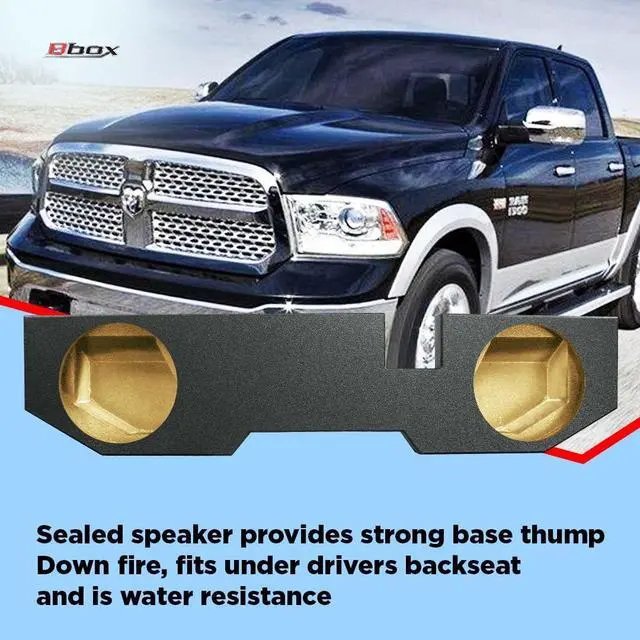 Alt view image 5 of 6 - Bbox Dual 12 Inch Sprayliner Subwoofer Sealed Enclosure - Fits 2002 - 2018 Dodge Ram Quad Cab - Sprayliner Car Subwoofer Boxes & Enclosures - Subwoofer Box Audio Quality, Sound and Bass