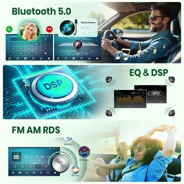 Alt view image 4 of 6 - (4GB+64GB ROM) Car Stereo for Jeep Wrangler JK 2007-2018 Compass Grand Cherokee Dodge Ram 1500, 10.1" Android 15 Radio with Wireless CarPlay Android Auto WiFi GPS BT FM AM SWC Backup Camera