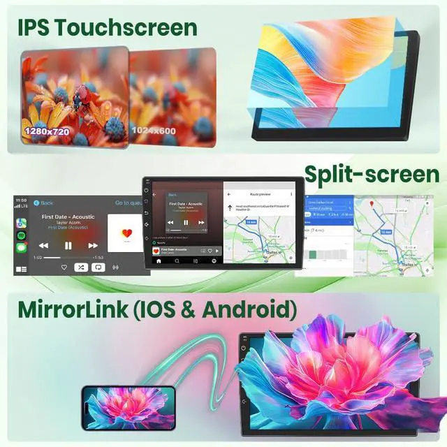Alt view image 6 of 6 - (4GB+64GB ROM) Car Stereo for Jeep Wrangler JK 2007-2018 Compass Grand Cherokee Dodge Ram 1500, 10.1" Android 15 Radio with Wireless CarPlay Android Auto WiFi GPS BT FM AM SWC Backup Camera